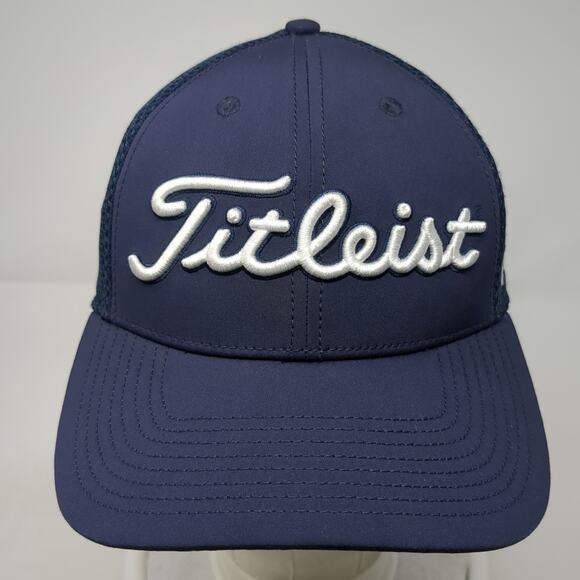 Titleist FJ PRO V1 Baseball Cap Blue Medium Embroidered 6 Panel Vented Holes - Picture 2 of 9